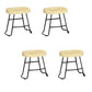 Contemporary Solid Wood Bar Stool Armless Dining Stool with Metal Base Brown 4 Piece Set Short Stool(18"H) Clearhalo 'Bar Furniture' 'Bar Stools' 'bar_stools' 'furn' 'furn_bar_stools' 'Furniture' 'Kitchen & Dining Furniture' 6813236
