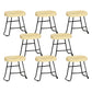 Contemporary Solid Wood Bar Stool Armless Dining Stool with Metal Base Brown 8 Piece Set Short Stool(18"H) Clearhalo 'Bar Furniture' 'Bar Stools' 'bar_stools' 'furn' 'furn_bar_stools' 'Furniture' 'Kitchen & Dining Furniture' 6813238
