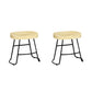 Contemporary Solid Wood Bar Stool Armless Dining Stool with Metal Base Brown 2 Piece Set Short Stool(22"H) Clearhalo 'Bar Furniture' 'Bar Stools' 'bar_stools' 'furn' 'furn_bar_stools' 'Furniture' 'Kitchen & Dining Furniture' 6813239