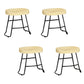 Contemporary Solid Wood Bar Stool Armless Dining Stool with Metal Base Brown 4 Piece Set Short Stool(22"H) Clearhalo 'Bar Furniture' 'Bar Stools' 'bar_stools' 'furn' 'furn_bar_stools' 'Furniture' 'Kitchen & Dining Furniture' 6813240