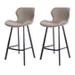 Faux Leather Dining Stool Upholstered Bar Stool with Metal Base Gray 2 Piece Set Counter Stool(26"H) Clearhalo 'Bar Furniture' 'Bar Stools' 'bar_stools' 'furn' 'furn_bar_stools' 'Furniture' 'Kitchen & Dining Furniture' 6813250