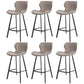 Faux Leather Dining Stool Upholstered Bar Stool with Metal Base Gray 6 Piece Set Counter Stool(26"H) Clearhalo 'Bar Furniture' 'Bar Stools' 'bar_stools' 'furn' 'furn_bar_stools' 'Furniture' 'Kitchen & Dining Furniture' 6813254