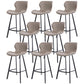 Faux Leather Dining Stool Upholstered Bar Stool with Metal Base Gray 8 Piece Set Counter Stool(26"H) Clearhalo 'Bar Furniture' 'Bar Stools' 'bar_stools' 'furn' 'furn_bar_stools' 'Furniture' 'Kitchen & Dining Furniture' 6813256