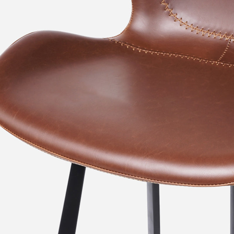 Faux Leather Dining Stool Upholstered Bar Stool with Metal Base Clearhalo 'Bar Furniture' 'Bar Stools' 'bar_stools' 'furn' 'furn_bar_stools' 'Furniture' 'Kitchen & Dining Furniture' 6813257