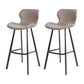 Faux Leather Dining Stool Upholstered Bar Stool with Metal Base Gray 2 Piece Set Bar Stool(30"H) Clearhalo 'Bar Furniture' 'Bar Stools' 'bar_stools' 'furn' 'furn_bar_stools' 'Furniture' 'Kitchen & Dining Furniture' 6813260