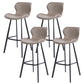 Faux Leather Dining Stool Upholstered Bar Stool with Metal Base Gray 4 Piece Set Bar Stool(30"H) Clearhalo 'Bar Furniture' 'Bar Stools' 'bar_stools' 'furn' 'furn_bar_stools' 'Furniture' 'Kitchen & Dining Furniture' 6813261