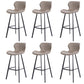 Faux Leather Dining Stool Upholstered Bar Stool with Metal Base Gray 6 Piece Set Bar Stool(30"H) Clearhalo 'Bar Furniture' 'Bar Stools' 'bar_stools' 'furn' 'furn_bar_stools' 'Furniture' 'Kitchen & Dining Furniture' 6813262