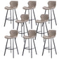 Faux Leather Dining Stool Upholstered Bar Stool with Metal Base Gray 8 Piece Set Bar Stool(30"H) Clearhalo 'Bar Furniture' 'Bar Stools' 'bar_stools' 'furn' 'furn_bar_stools' 'Furniture' 'Kitchen & Dining Furniture' 6813263