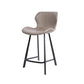 Faux Leather Dining Stool Upholstered Bar Stool with Metal Base Gray 1 Piece Short Stool(22"H) Clearhalo 'Bar Furniture' 'Bar Stools' 'bar_stools' 'furn' 'furn_bar_stools' 'Furniture' 'Kitchen & Dining Furniture' 6813264