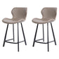 Faux Leather Dining Stool Upholstered Bar Stool with Metal Base Gray 2 Piece Set Short Stool(22"H) Clearhalo 'Bar Furniture' 'Bar Stools' 'bar_stools' 'furn' 'furn_bar_stools' 'Furniture' 'Kitchen & Dining Furniture' 6813265