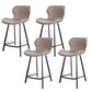 Faux Leather Dining Stool Upholstered Bar Stool with Metal Base Gray 4 Piece Set Short Stool(22"H) Clearhalo 'Bar Furniture' 'Bar Stools' 'bar_stools' 'furn' 'furn_bar_stools' 'Furniture' 'Kitchen & Dining Furniture' 6813266