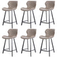 Faux Leather Dining Stool Upholstered Bar Stool with Metal Base Gray 6 Piece Set Short Stool(22"H) Clearhalo 'Bar Furniture' 'Bar Stools' 'bar_stools' 'furn' 'furn_bar_stools' 'Furniture' 'Kitchen & Dining Furniture' 6813267