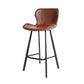 Faux Leather Dining Stool Upholstered Bar Stool with Metal Base Brown 1 Piece Counter Stool(26"H) Clearhalo 'Bar Furniture' 'Bar Stools' 'bar_stools' 'furn' 'furn_bar_stools' 'Furniture' 'Kitchen & Dining Furniture' 6813269