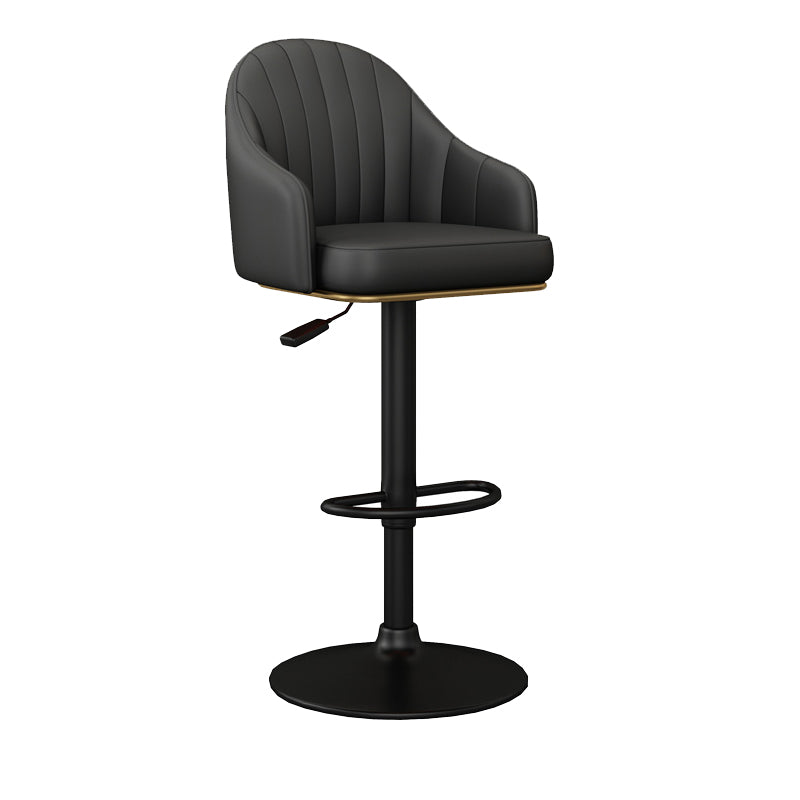 Industrial Backrest Bar Stool Adjustable Counter Stool for Hone Black Black 1 Piece Clearhalo 'Bar Furniture' 'Bar Stools' 'bar_stools' 'furn' 'furn_bar_stools' 'Furniture' 'Kitchen & Dining Furniture' 6813318