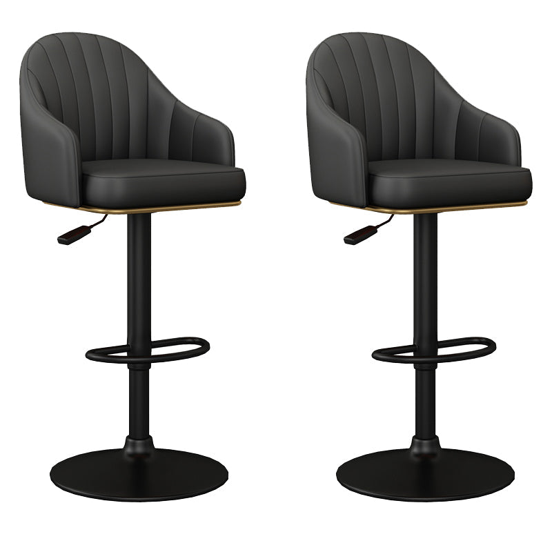 Industrial Backrest Bar Stool Adjustable Counter Stool for Hone Black Black 2 Piece Set Clearhalo 'Bar Furniture' 'Bar Stools' 'bar_stools' 'furn' 'furn_bar_stools' 'Furniture' 'Kitchen & Dining Furniture' 6813320
