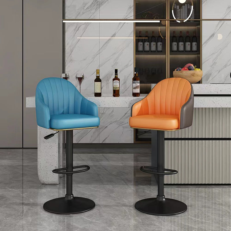 Industrial Backrest Bar Stool Adjustable Counter Stool for Hone Clearhalo 'Bar Furniture' 'Bar Stools' 'bar_stools' 'furn' 'furn_bar_stools' 'Furniture' 'Kitchen & Dining Furniture' 6813321