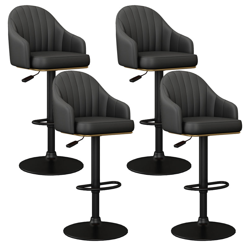 Industrial Backrest Bar Stool Adjustable Counter Stool for Hone Black Black 4 Piece Set Clearhalo 'Bar Furniture' 'Bar Stools' 'bar_stools' 'furn' 'furn_bar_stools' 'Furniture' 'Kitchen & Dining Furniture' 6813322