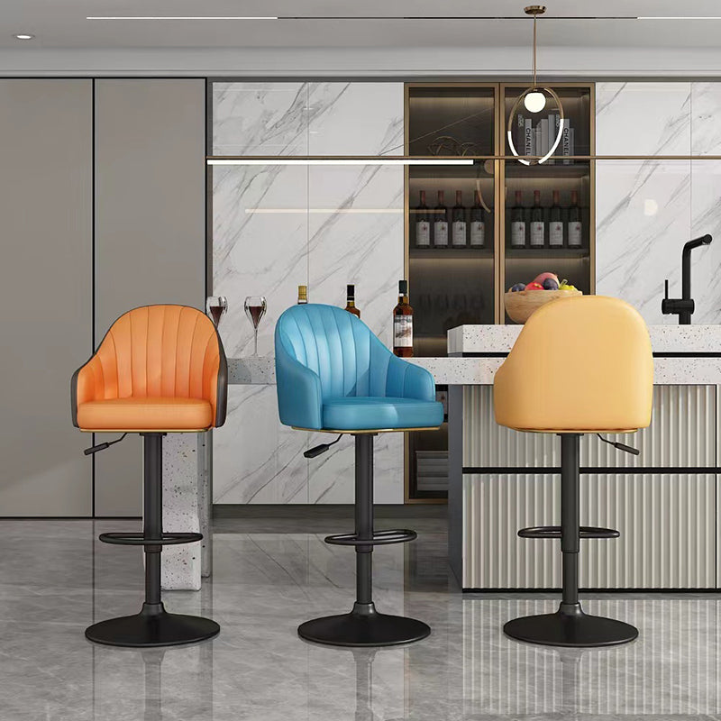 Industrial Backrest Bar Stool Adjustable Counter Stool for Hone Clearhalo 'Bar Furniture' 'Bar Stools' 'bar_stools' 'furn' 'furn_bar_stools' 'Furniture' 'Kitchen & Dining Furniture' 6813323