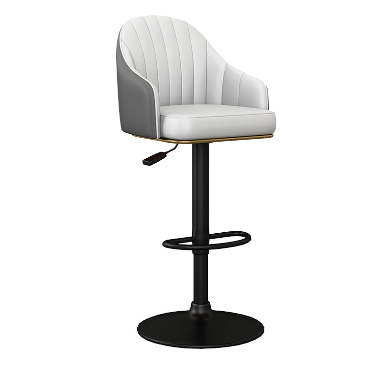 Industrial Backrest Bar Stool Adjustable Counter Stool for Hone Black Gray 1 Piece Clearhalo 'Bar Furniture' 'Bar Stools' 'bar_stools' 'furn' 'furn_bar_stools' 'Furniture' 'Kitchen & Dining Furniture' 6813327