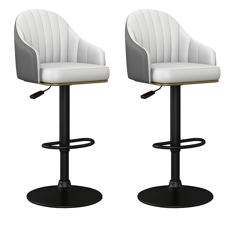 Industrial Backrest Bar Stool Adjustable Counter Stool for Hone Black Gray 2 Piece Set Clearhalo 'Bar Furniture' 'Bar Stools' 'bar_stools' 'furn' 'furn_bar_stools' 'Furniture' 'Kitchen & Dining Furniture' 6813329