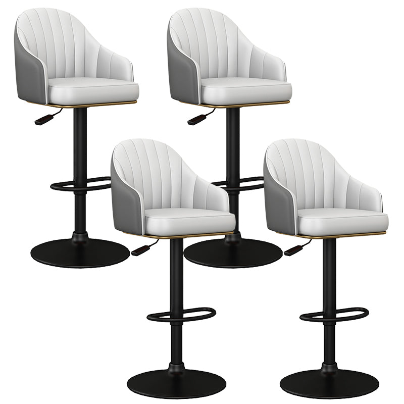 Industrial Backrest Bar Stool Adjustable Counter Stool for Hone Black Gray 4 Piece Set Clearhalo 'Bar Furniture' 'Bar Stools' 'bar_stools' 'furn' 'furn_bar_stools' 'Furniture' 'Kitchen & Dining Furniture' 6813331