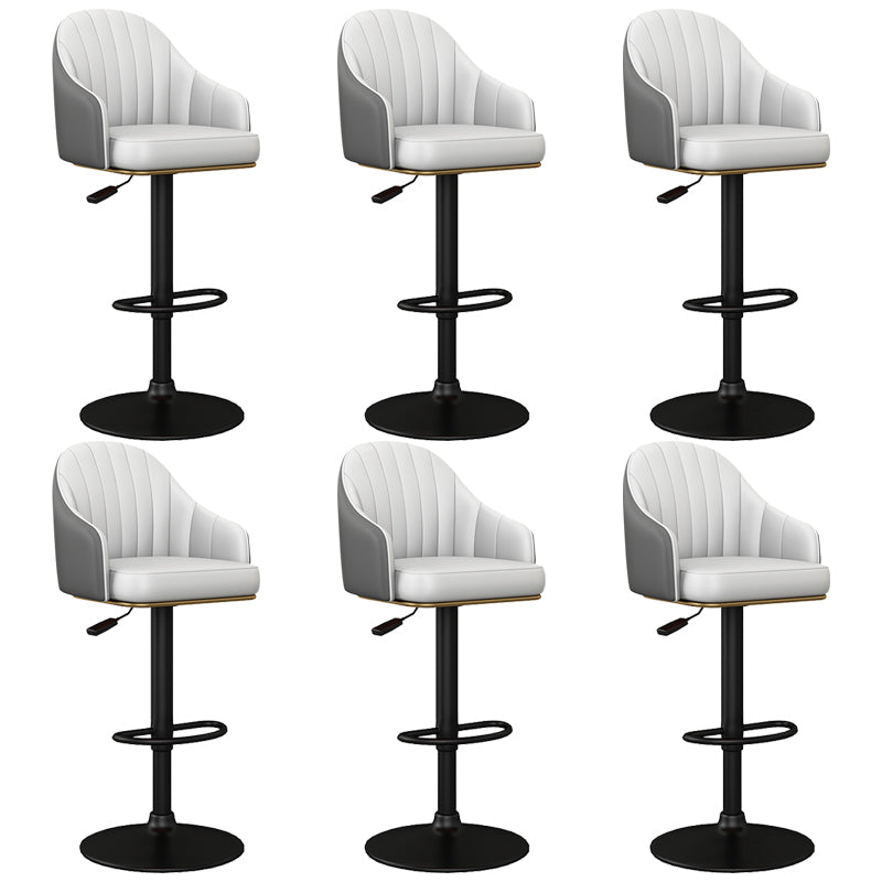 Industrial Backrest Bar Stool Adjustable Counter Stool for Hone Black Gray 6 Piece Set Clearhalo 'Bar Furniture' 'Bar Stools' 'bar_stools' 'furn' 'furn_bar_stools' 'Furniture' 'Kitchen & Dining Furniture' 6813334