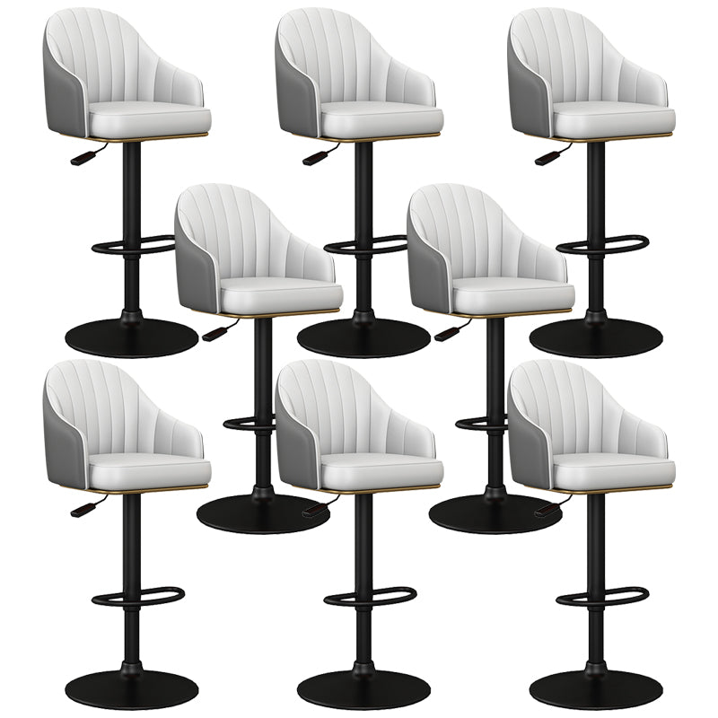 Industrial Backrest Bar Stool Adjustable Counter Stool for Hone Black Gray 8 Piece Set Clearhalo 'Bar Furniture' 'Bar Stools' 'bar_stools' 'furn' 'furn_bar_stools' 'Furniture' 'Kitchen & Dining Furniture' 6813335
