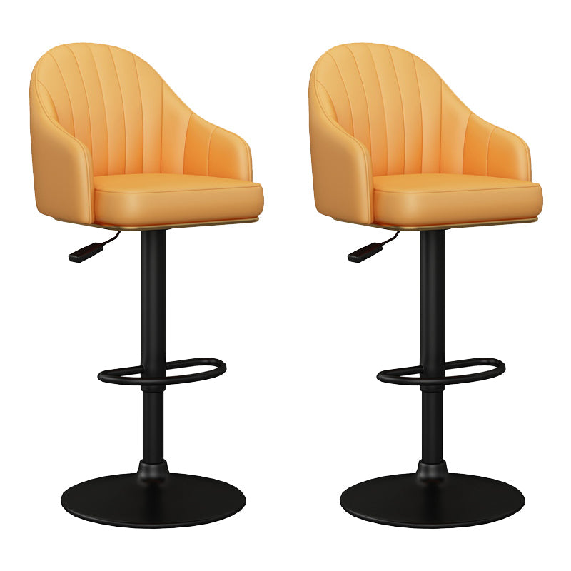 Industrial Backrest Bar Stool Adjustable Counter Stool for Hone Black Yellow 2 Piece Set Clearhalo 'Bar Furniture' 'Bar Stools' 'bar_stools' 'furn' 'furn_bar_stools' 'Furniture' 'Kitchen & Dining Furniture' 6813337
