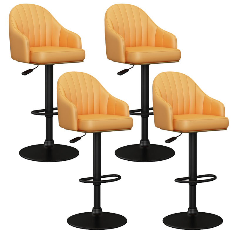Industrial Backrest Bar Stool Adjustable Counter Stool for Hone Black Yellow 4 Piece Set Clearhalo 'Bar Furniture' 'Bar Stools' 'bar_stools' 'furn' 'furn_bar_stools' 'Furniture' 'Kitchen & Dining Furniture' 6813338
