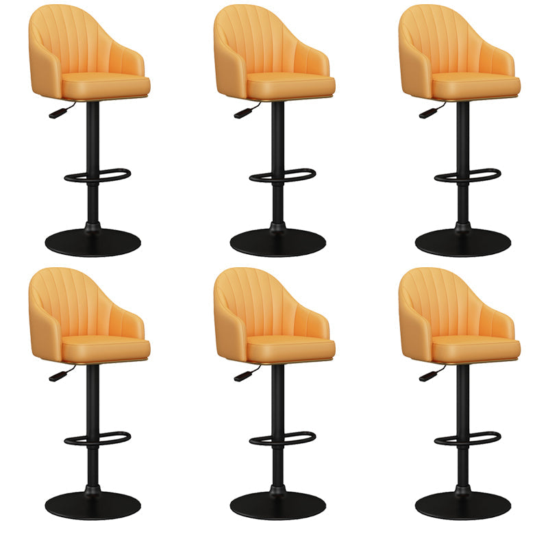 Industrial Backrest Bar Stool Adjustable Counter Stool for Hone Black Yellow 6 Piece Set Clearhalo 'Bar Furniture' 'Bar Stools' 'bar_stools' 'furn' 'furn_bar_stools' 'Furniture' 'Kitchen & Dining Furniture' 6813339