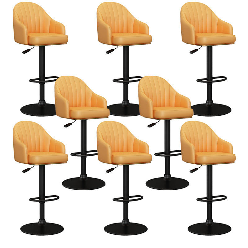 Industrial Backrest Bar Stool Adjustable Counter Stool for Hone Black Yellow 8 Piece Set Clearhalo 'Bar Furniture' 'Bar Stools' 'bar_stools' 'furn' 'furn_bar_stools' 'Furniture' 'Kitchen & Dining Furniture' 6813340