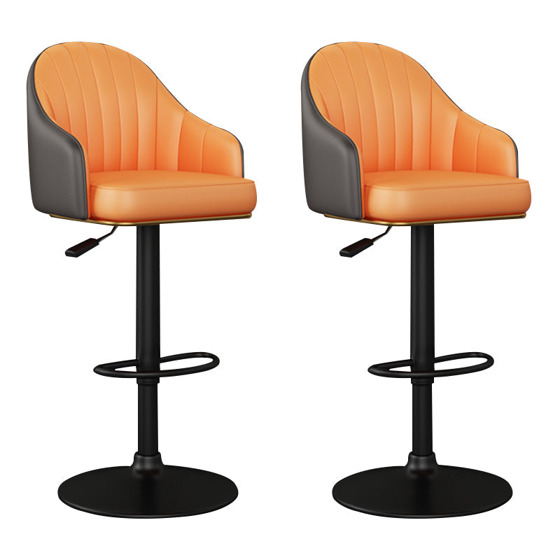 Industrial Backrest Bar Stool Adjustable Counter Stool for Hone Black Orange 2 Piece Set Clearhalo 'Bar Furniture' 'Bar Stools' 'bar_stools' 'furn' 'furn_bar_stools' 'Furniture' 'Kitchen & Dining Furniture' 6813341