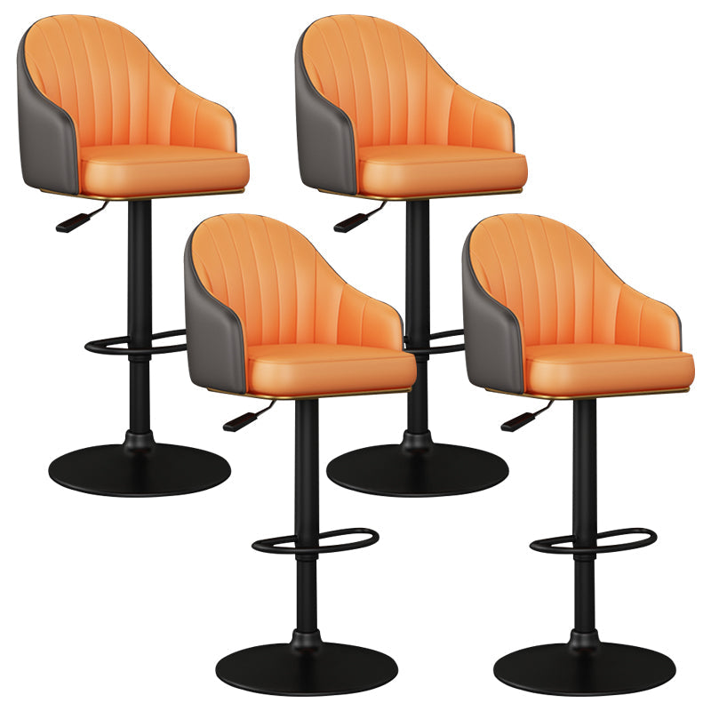 Industrial Backrest Bar Stool Adjustable Counter Stool for Hone Black Orange 4 Piece Set Clearhalo 'Bar Furniture' 'Bar Stools' 'bar_stools' 'furn' 'furn_bar_stools' 'Furniture' 'Kitchen & Dining Furniture' 6813342