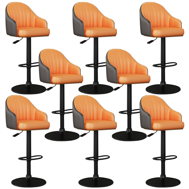 Industrial Backrest Bar Stool Adjustable Counter Stool for Hone Black Orange 8 Piece Set Clearhalo 'Bar Furniture' 'Bar Stools' 'bar_stools' 'furn' 'furn_bar_stools' 'Furniture' 'Kitchen & Dining Furniture' 6813344
