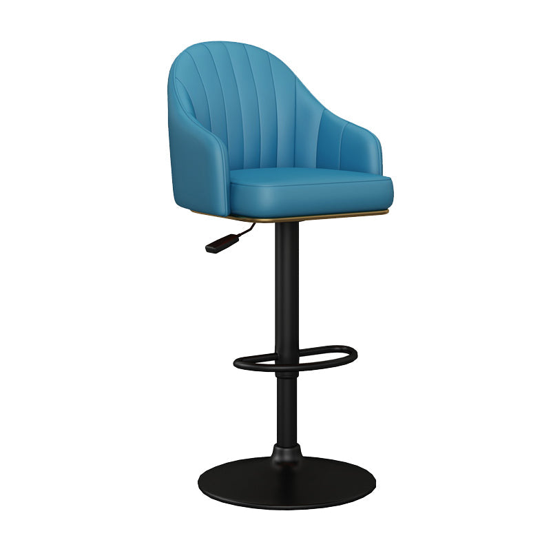 Industrial Backrest Bar Stool Adjustable Counter Stool for Hone Black Blue 1 Piece Clearhalo 'Bar Furniture' 'Bar Stools' 'bar_stools' 'furn' 'furn_bar_stools' 'Furniture' 'Kitchen & Dining Furniture' 6813345