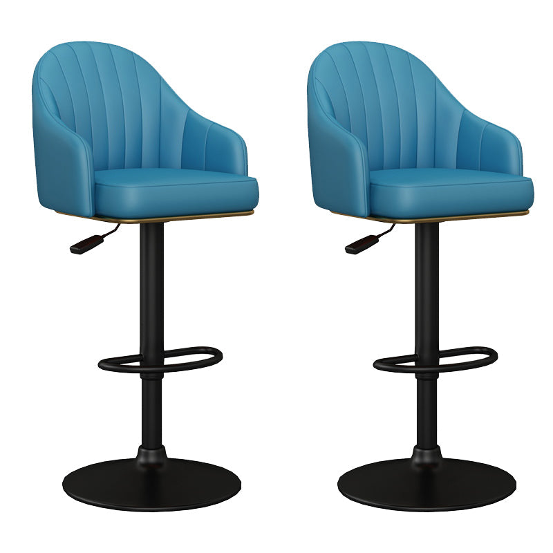 Industrial Backrest Bar Stool Adjustable Counter Stool for Hone Black Blue 2 Piece Set Clearhalo 'Bar Furniture' 'Bar Stools' 'bar_stools' 'furn' 'furn_bar_stools' 'Furniture' 'Kitchen & Dining Furniture' 6813346