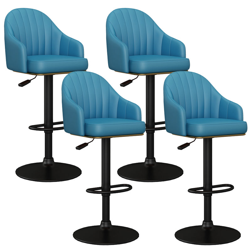 Industrial Backrest Bar Stool Adjustable Counter Stool for Hone Black Blue 4 Piece Set Clearhalo 'Bar Furniture' 'Bar Stools' 'bar_stools' 'furn' 'furn_bar_stools' 'Furniture' 'Kitchen & Dining Furniture' 6813347