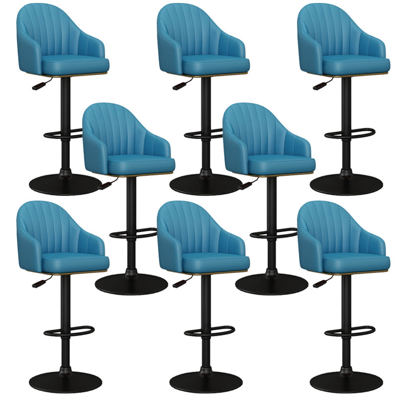Industrial Backrest Bar Stool Adjustable Counter Stool for Hone Black Blue 8 Piece Set Clearhalo 'Bar Furniture' 'Bar Stools' 'bar_stools' 'furn' 'furn_bar_stools' 'Furniture' 'Kitchen & Dining Furniture' 6813349