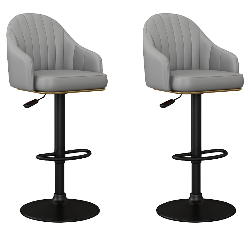 Industrial Backrest Bar Stool Adjustable Counter Stool for Hone Black Dark Gray 2 Piece Set Clearhalo 'Bar Furniture' 'Bar Stools' 'bar_stools' 'furn' 'furn_bar_stools' 'Furniture' 'Kitchen & Dining Furniture' 6813351