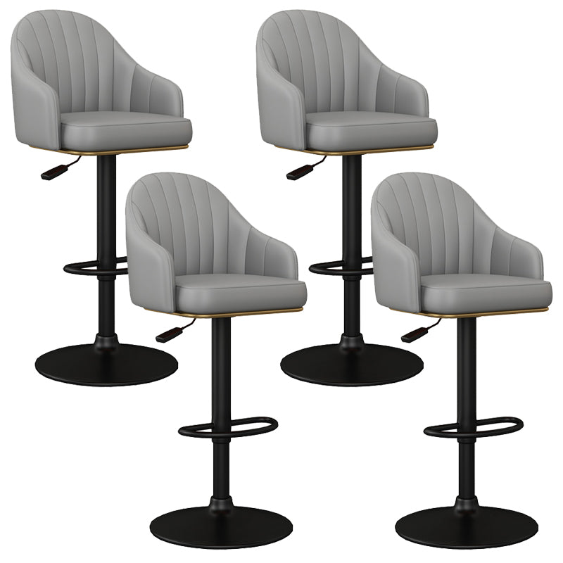 Industrial Backrest Bar Stool Adjustable Counter Stool for Hone Black Dark Gray 4 Piece Set Clearhalo 'Bar Furniture' 'Bar Stools' 'bar_stools' 'furn' 'furn_bar_stools' 'Furniture' 'Kitchen & Dining Furniture' 6813352