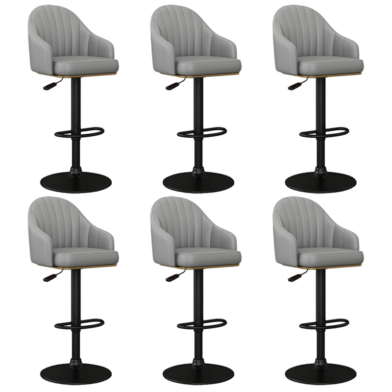 Industrial Backrest Bar Stool Adjustable Counter Stool for Hone Black Dark Gray 6 Piece Set Clearhalo 'Bar Furniture' 'Bar Stools' 'bar_stools' 'furn' 'furn_bar_stools' 'Furniture' 'Kitchen & Dining Furniture' 6813353