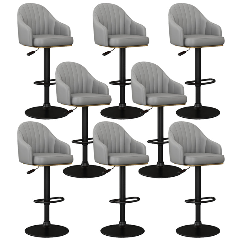 Industrial Backrest Bar Stool Adjustable Counter Stool for Hone Black Dark Gray 8 Piece Set Clearhalo 'Bar Furniture' 'Bar Stools' 'bar_stools' 'furn' 'furn_bar_stools' 'Furniture' 'Kitchen & Dining Furniture' 6813354