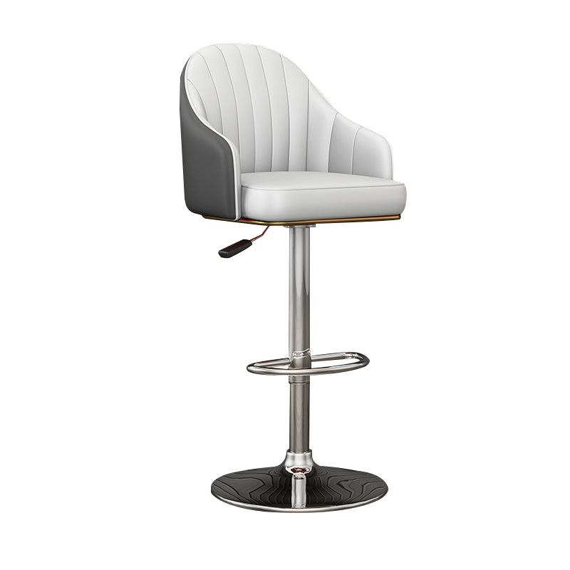 Industrial Backrest Bar Stool Adjustable Counter Stool for Hone Silver Gray 1 Piece Clearhalo 'Bar Furniture' 'Bar Stools' 'bar_stools' 'furn' 'furn_bar_stools' 'Furniture' 'Kitchen & Dining Furniture' 6813360