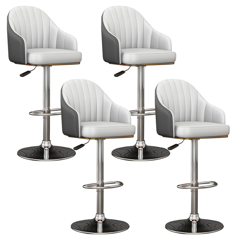 Industrial Backrest Bar Stool Adjustable Counter Stool for Hone Silver Gray 4 Piece Set Clearhalo 'Bar Furniture' 'Bar Stools' 'bar_stools' 'furn' 'furn_bar_stools' 'Furniture' 'Kitchen & Dining Furniture' 6813362