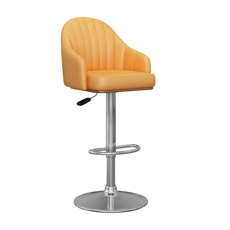Industrial Backrest Bar Stool Adjustable Counter Stool for Hone Silver Yellow 1 Piece Clearhalo 'Bar Furniture' 'Bar Stools' 'bar_stools' 'furn' 'furn_bar_stools' 'Furniture' 'Kitchen & Dining Furniture' 6813365