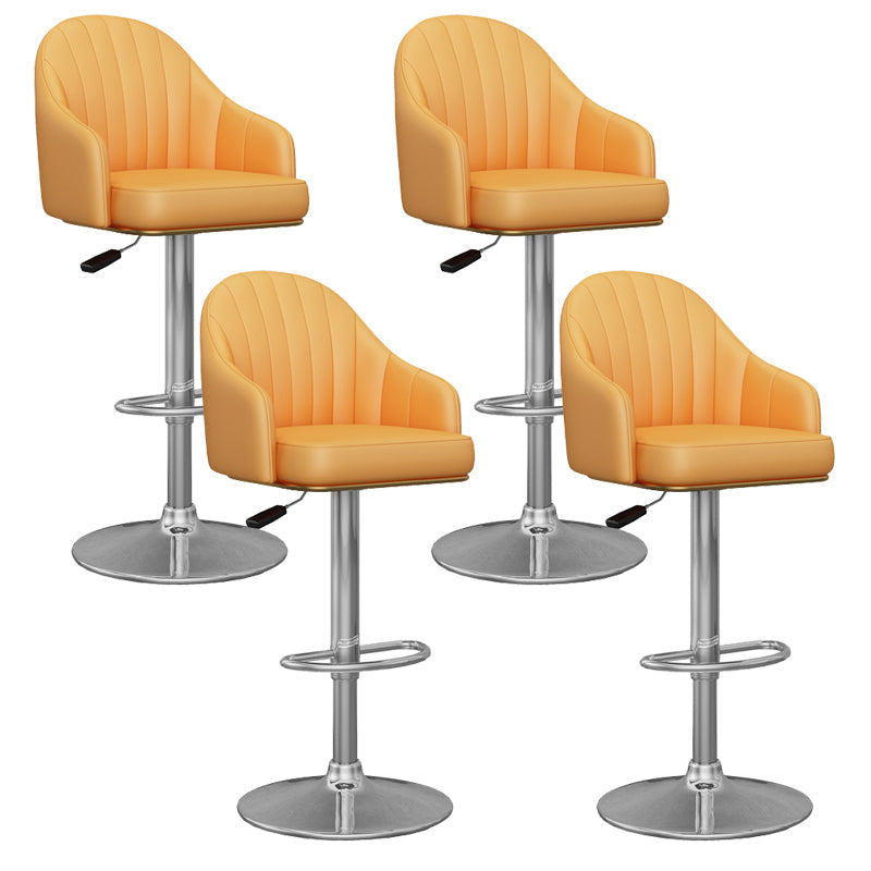 Industrial Backrest Bar Stool Adjustable Counter Stool for Hone Silver Yellow 4 Piece Set Clearhalo 'Bar Furniture' 'Bar Stools' 'bar_stools' 'furn' 'furn_bar_stools' 'Furniture' 'Kitchen & Dining Furniture' 6813367