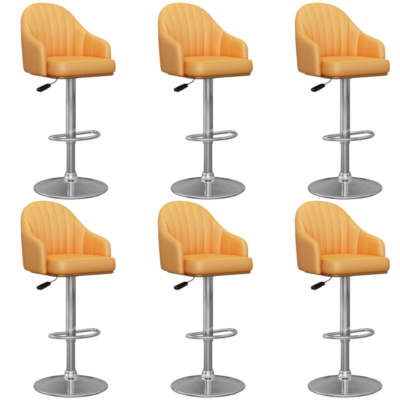 Industrial Backrest Bar Stool Adjustable Counter Stool for Hone Silver Yellow 6 Piece Set Clearhalo 'Bar Furniture' 'Bar Stools' 'bar_stools' 'furn' 'furn_bar_stools' 'Furniture' 'Kitchen & Dining Furniture' 6813368