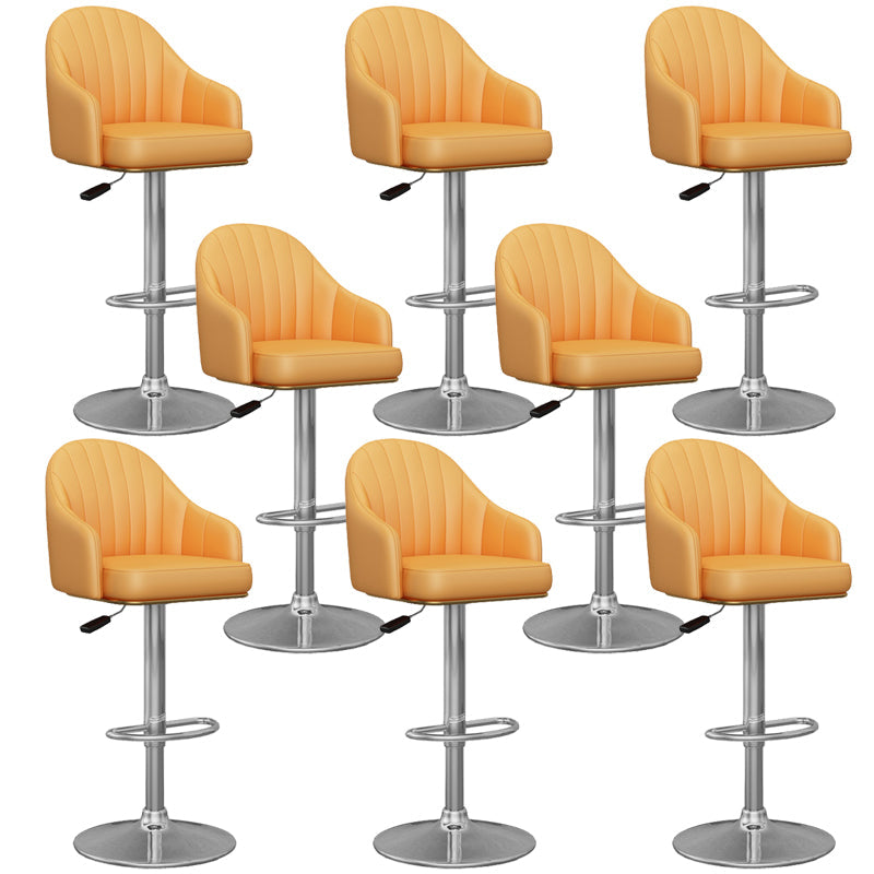 Industrial Backrest Bar Stool Adjustable Counter Stool for Hone Silver Yellow 8 Piece Set Clearhalo 'Bar Furniture' 'Bar Stools' 'bar_stools' 'furn' 'furn_bar_stools' 'Furniture' 'Kitchen & Dining Furniture' 6813369