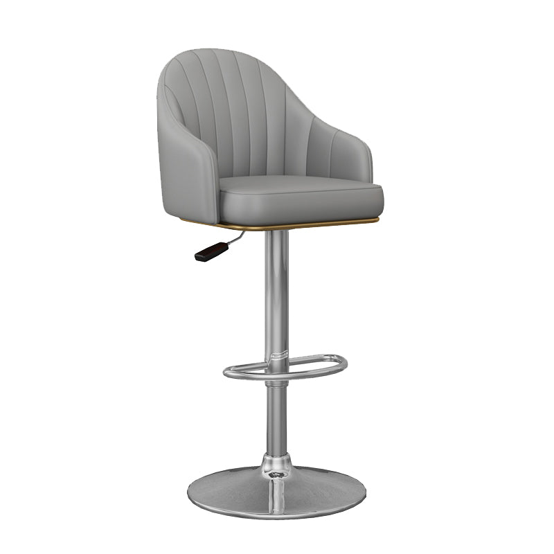 Industrial Backrest Bar Stool Adjustable Counter Stool for Hone Silver Dark Gray 1 Piece Clearhalo 'Bar Furniture' 'Bar Stools' 'bar_stools' 'furn' 'furn_bar_stools' 'Furniture' 'Kitchen & Dining Furniture' 6813380