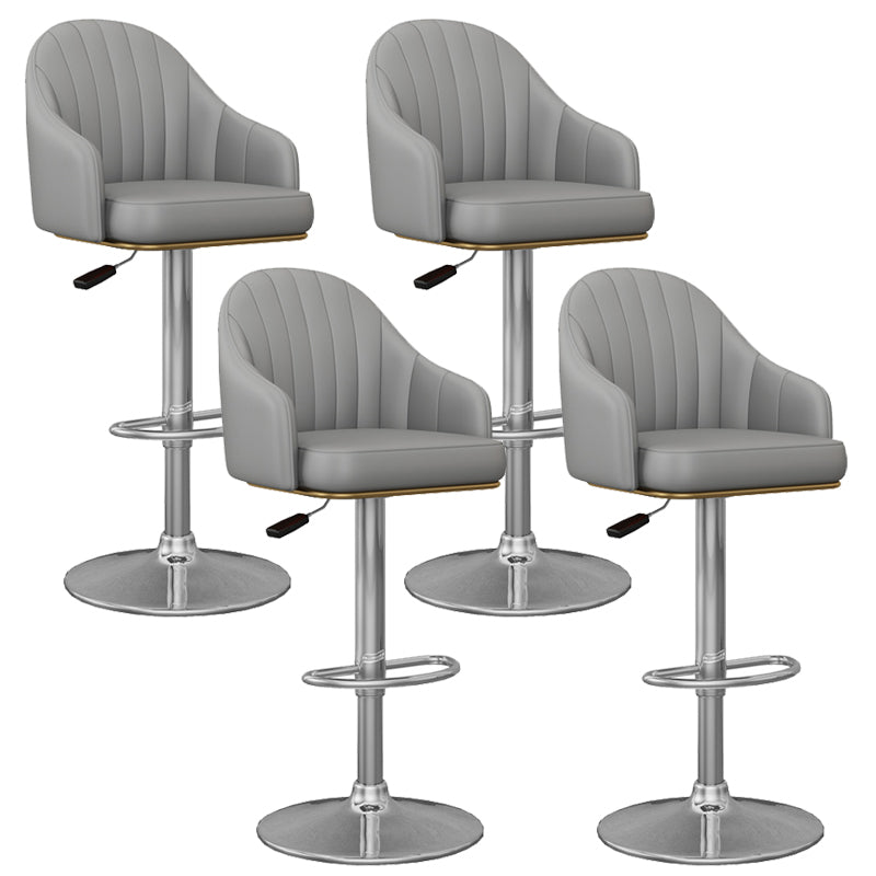 Industrial Backrest Bar Stool Adjustable Counter Stool for Hone Silver Dark Gray 4 Piece Set Clearhalo 'Bar Furniture' 'Bar Stools' 'bar_stools' 'furn' 'furn_bar_stools' 'Furniture' 'Kitchen & Dining Furniture' 6813382